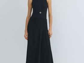 Асимметричная юбка миди, Черный