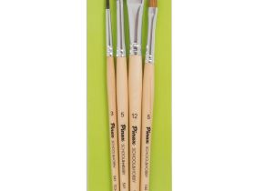 Набор кистей Ассорти Pinax "School&Hobby" 4 шт, пони, коза, щетина, в блистере