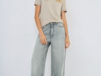 Базовый джемпер с коротким рукавом, Бежевый