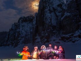 Зима на реке Синяя. Синские Столбы