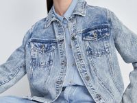 Джинсовая куртка-рубашка прямого силуэта