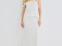 Вязаная юбка из струящейся пряжи, Белый