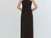 Сатиновая юбка А-силуэта, Коричневый