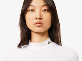 Женский лонгслив Lacoste приталенного кроя