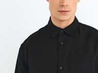 Рубашка из вискозы с коротким рукавом, Черный