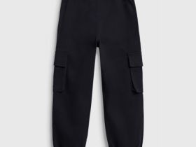 Брюки с карго-карманами для девочек, Черный