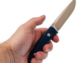 Нож Hot Knife Barn S, сталь 9Cr18MoV, рукоять микарта, синий