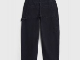 Объёмные джинсы Baggy для девочек, Черный