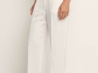 Брюки прямого кроя с добавлением льна