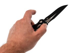 Складной нож Microtech Amphibian, сталь М390, рукоять алюминий, черный