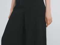 Двуслойные брюки из шифона, Черный