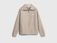 Толстовка с воротником-стойкой на молнии, Коричневый