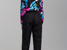 Брюки текстильные с полиуретановым покрытием утепленные флисом для девочек