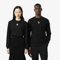 Хлопковая футболка Lacoste классического кроя унисекс с длинным рукавом