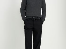 Джемпер из шерсти и хлопка с округлой горловиной