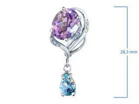 Серьги из серебра с аметистами, топазами и фианитами э0681сг01260368