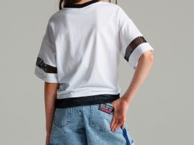 Шорты текстильные джинсовые для девочек