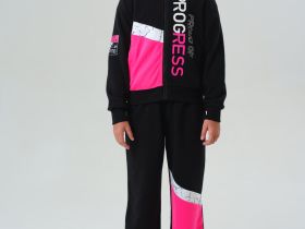 Комплект трикотажный для девочек: толстовка, брюки