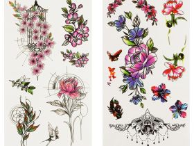 Наклейка-тату MESHU "Flower", 22*10 см, инд. уп., европодвес