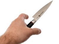 Кухонный нож Шеф малый TG, сталь VG-10/обкладка DAMASCUS, рукоять G10