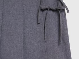 Юбка мини в складку с бантами для девочек, Серый