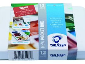 Набор акварели Talens "Van Gogh" 12 цв + кисть в пластик кор