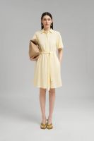 Платье-рубашка из вискозы со льном