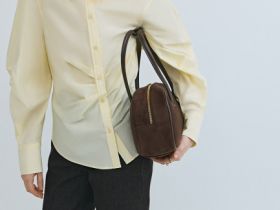 Рубашка с асимметричной застёжкой, Желтый