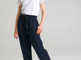 Блузка трикотажная с кружевом для девочки