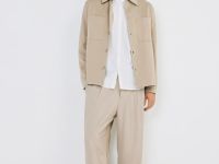 Куртка-рубашка из структурного трикотажа, Бежевый