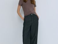 Базовая футболка из хлопка, Коричневый