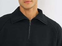 Толстовка с воротником-стойкой на молнии, Черный