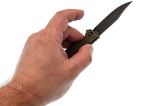 Складной нож Daggerr Leprechaun olive BW DL, сталь 8Cr14MoV, рукоять FRN