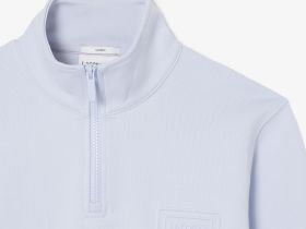 Хлопковая толстовка Lacoste унисекс с воротником-стойкой