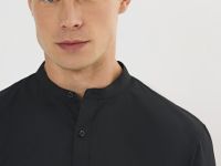 Классическая рубашка с воротником мао, Черный