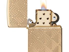Зажигалка ZIPPO Armor® с покрытием High Polish Brass, латунь/сталь, золотистая, 38x13x57 мм