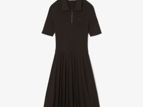 Плиссированное платье Lacoste с воротником-поло