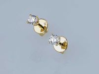 Пусеты из желтого золота с бриллиантами э0301пс03220894