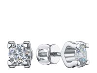 Пусеты из белого золота с бриллиантами э4701пс06200855