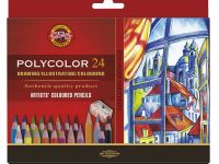 Набор карандашей цветных Koh-I-Noor "Polycolor 3834" 24 цв., заточен.+ точилка+2 ч/гр. кар.