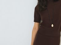 Джемпер с коротким рукавом, Коричневый