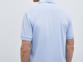 Поло из ткани пике, Голубой