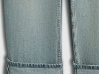 Прямые джинсы средней посадки с отворотами, Голубой