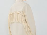 Объёмный жакет с бахромой, Бежевый