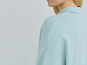 Джемпер с воротником поло на молнии, Зеленый