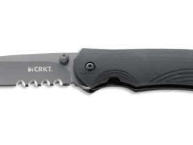 Полуавтоматический складной нож Incendor Veff Flat Top Serrations®, CRKT 6875, сталь 8Cr13MoV Titanium Nitride Combo Edge, рукоять стеклотекстолит G10