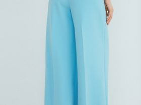 Брюки из поливискозы со складками, Голубой