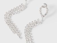 Серебристые длинные серьги Глория Джинс
