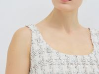 Твидовое платье мини на бретелях, Белый