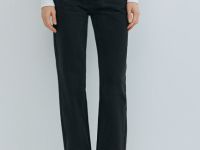 Прямые джинсы с высокой посадкой, Черный